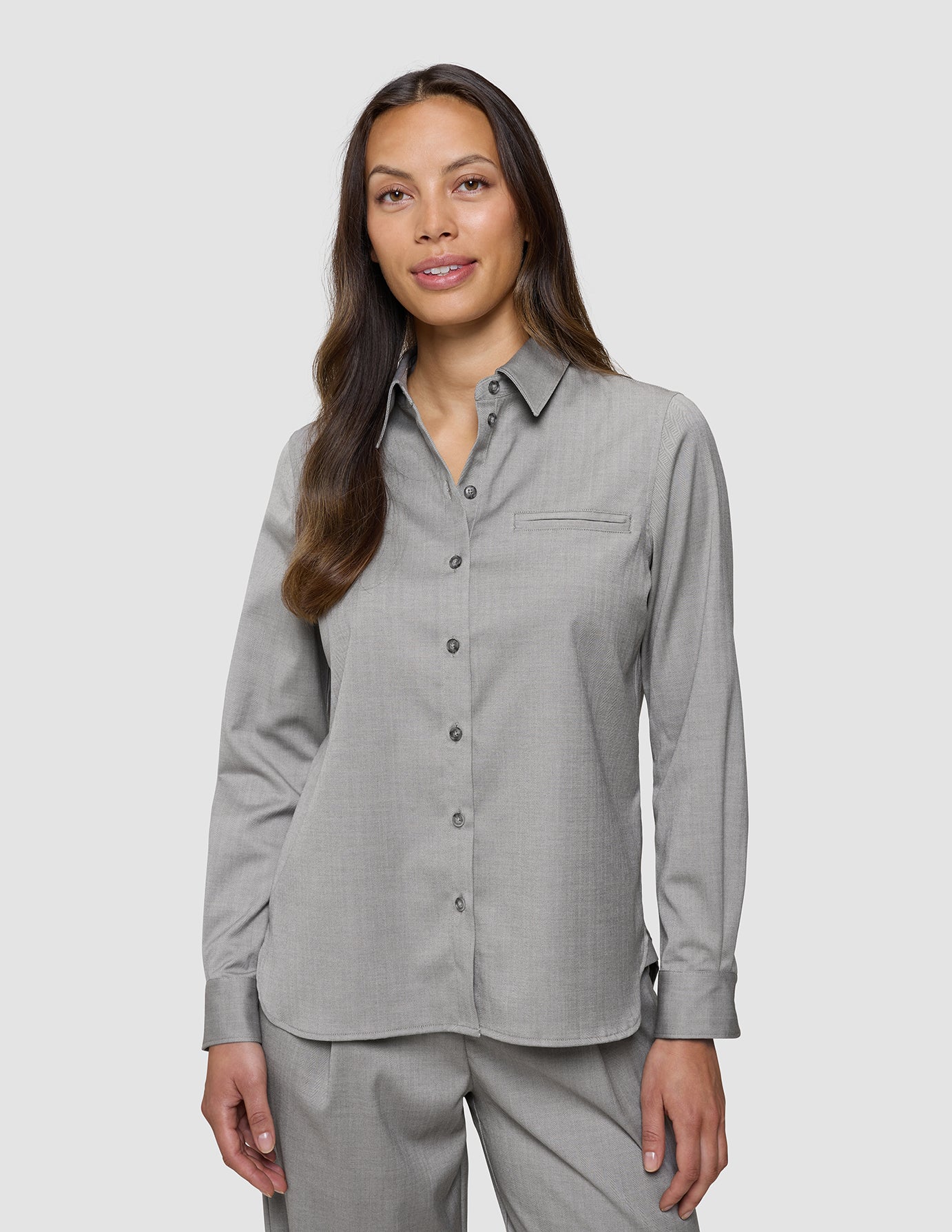 Women's Skye Shirt Mellow Beige Herringbone